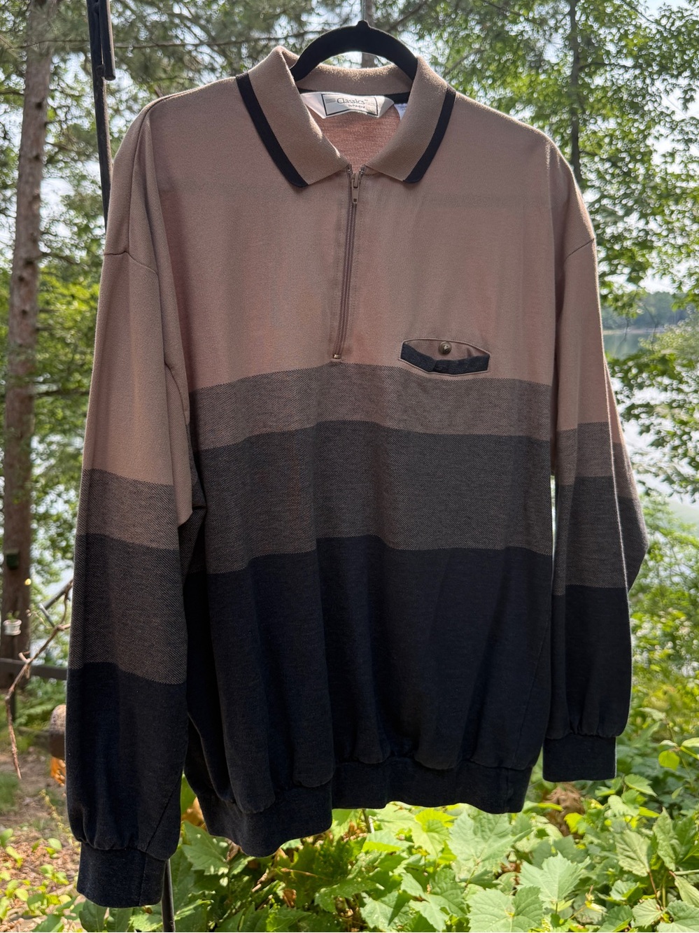 Vintage Classics by Palmland Shirt Men’s XL Banded Waist Long Sleeve Polo EUC